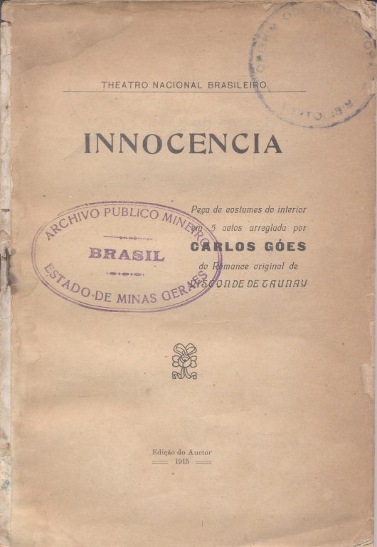 Capa do livro ": Innocencia: peça de costumes do interior em cinco actos", de Carlos Góes